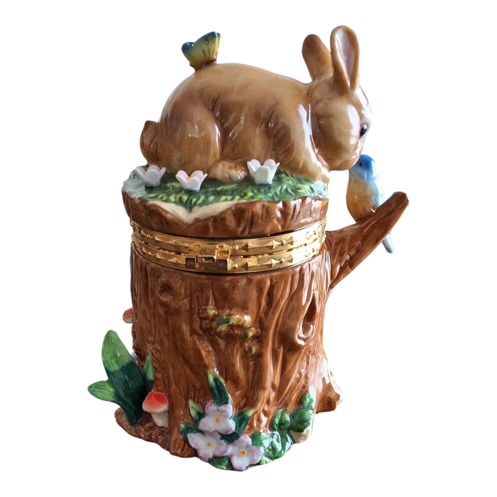 Charming Rabbit and Bird Trinket Box - Picture 4 of 8